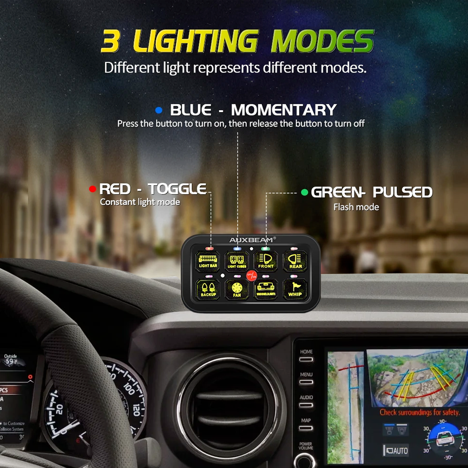 8 Gang Multi-function RGB Switch Panel System with Bluetooth Controlled