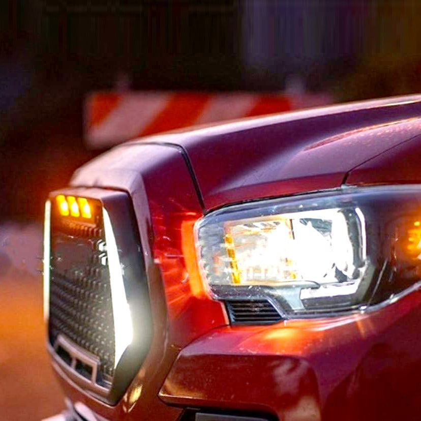 Honeycomb Mesh Grille + Led DRL & Signal Lights for 2016–2023 Tacoma (Non Sensor Trucks)