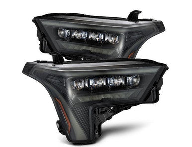 NOVA Series Projector Headlights Alpha Black with Amber DRL Alpharex for 2022–2023 Toyota Tundra