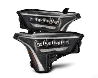 NOVA Series Projector Headlights Black with Amber DRL Alpharex for 2022–2023 Toyota Tundra