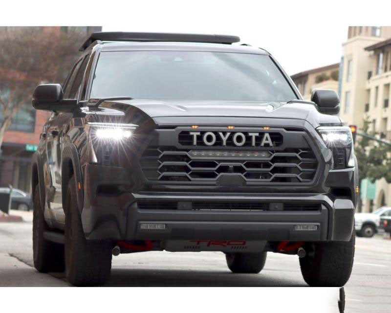 NOVA Series Projector Headlights Black with Amber DRL Alpharex for 2022–2023 Toyota Tundra