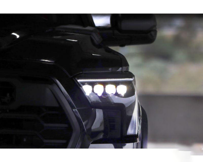NOVA Series Projector Headlights Black with White DRL Alpharex for 2022–2023 Toyota Tundra