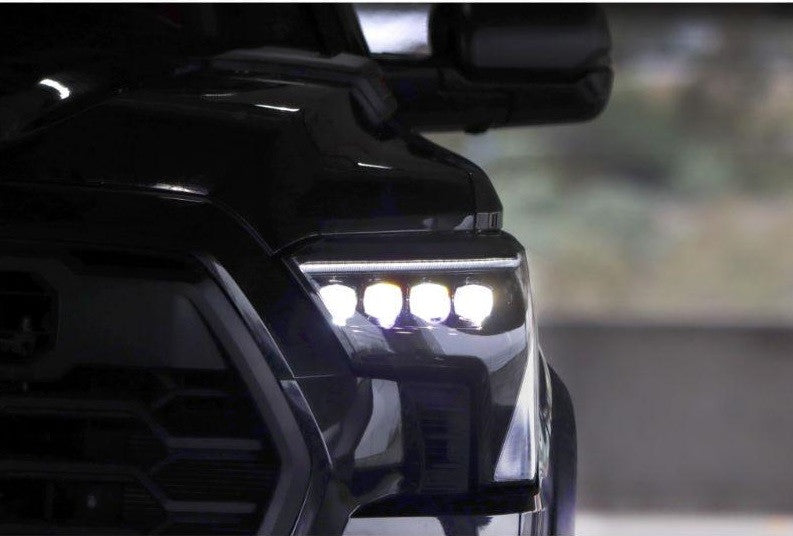 NOVA Series Projector Headlights Black with Amber DRL Alpharex for 2022–2023 Toyota Tundra