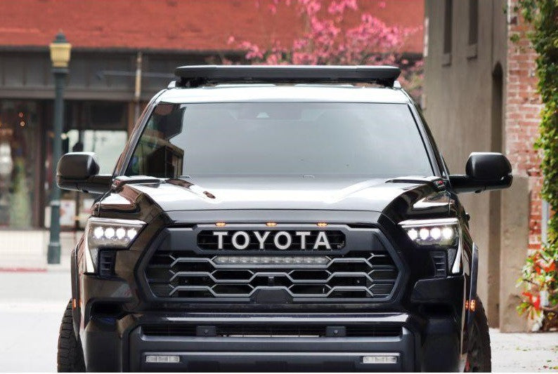 NOVA Series Projector Headlights Black with Amber DRL Alpharex for 2022–2023 Toyota Tundra
