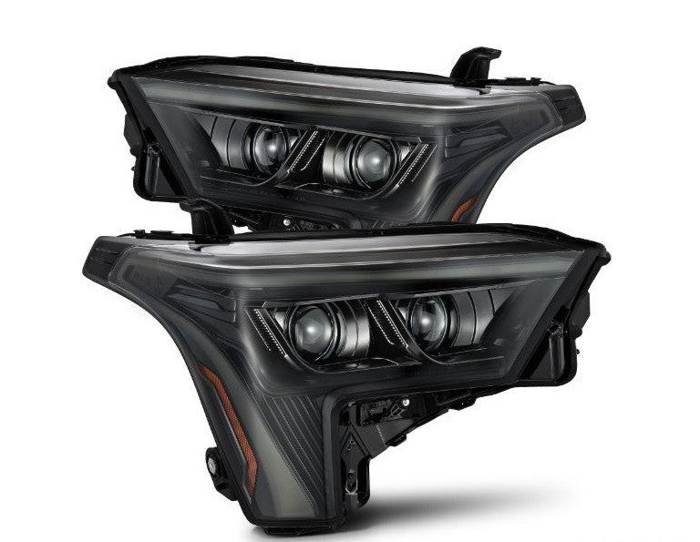 LUXX Series Projector Headlights Alpha Black with Amber DRL Alpharex for 2022–2023 Toyota Tundra