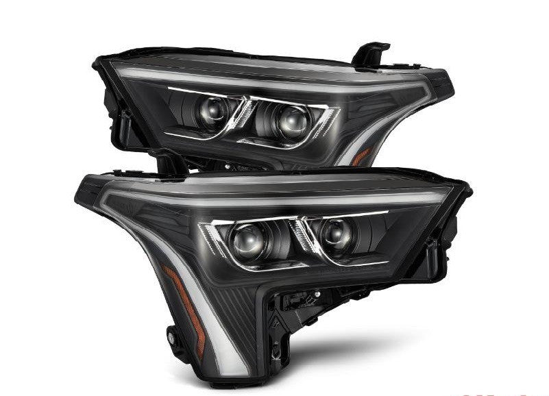 LUXX Series Projector Headlights Black with Amber DRL Alpharex for 2022–2023 Toyota Tundra