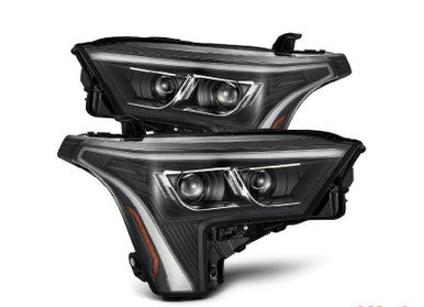 LUXX Series Projector Headlights Black with Amber DRL Alpharex for 2022–2023 Toyota Tundra