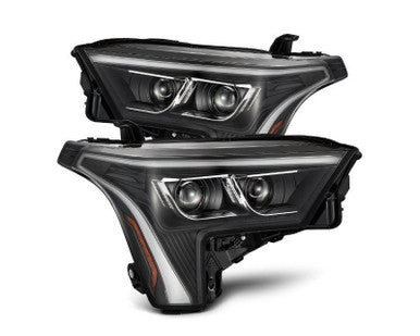 LUXX Series Projector Headlights Black with White DRL Alpharex for 2022–2023 Toyota Tundra