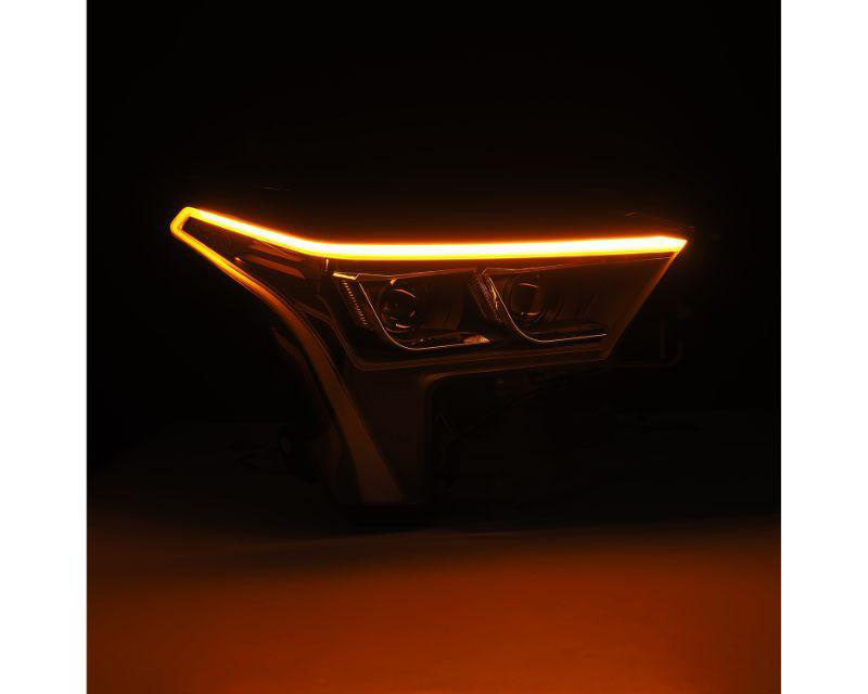 LUXX Series Projector Headlights Black with Amber DRL Alpharex for 2022–2023 Toyota Tundra