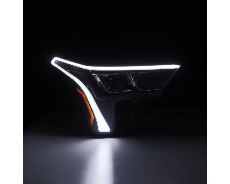 LUXX Series Projector Headlights Black with Amber DRL Alpharex for 2022–2023 Toyota Tundra