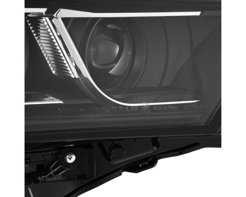 LUXX Series Projector Headlights Black with Amber DRL Alpharex for 2022–2023 Toyota Tundra