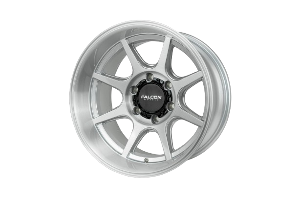 T8 "Seeker"- Silver Brush Face 17x9