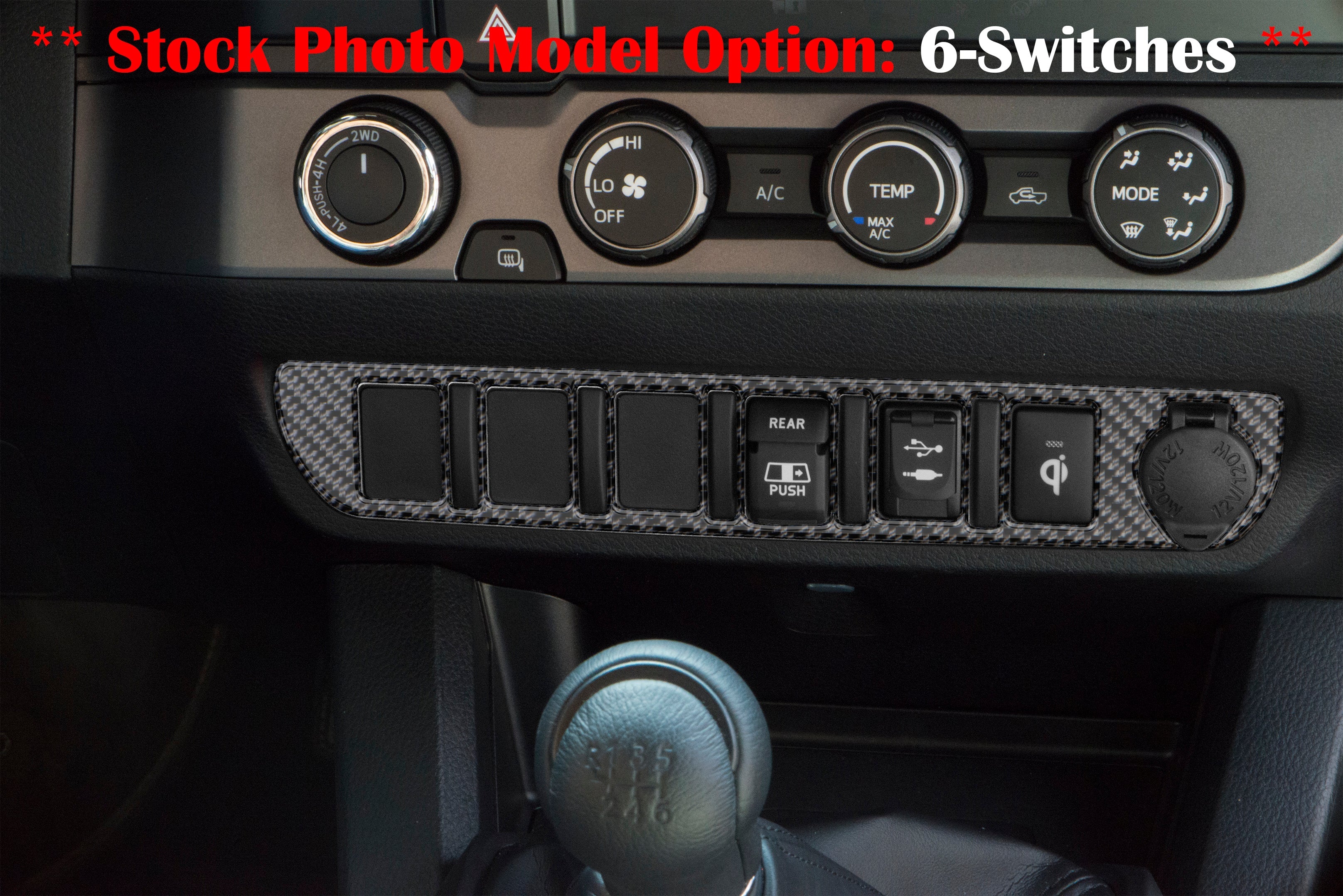 Center Dash Switch Panel Accent Overlay Fits 2016-2023 Toyota Tacoma