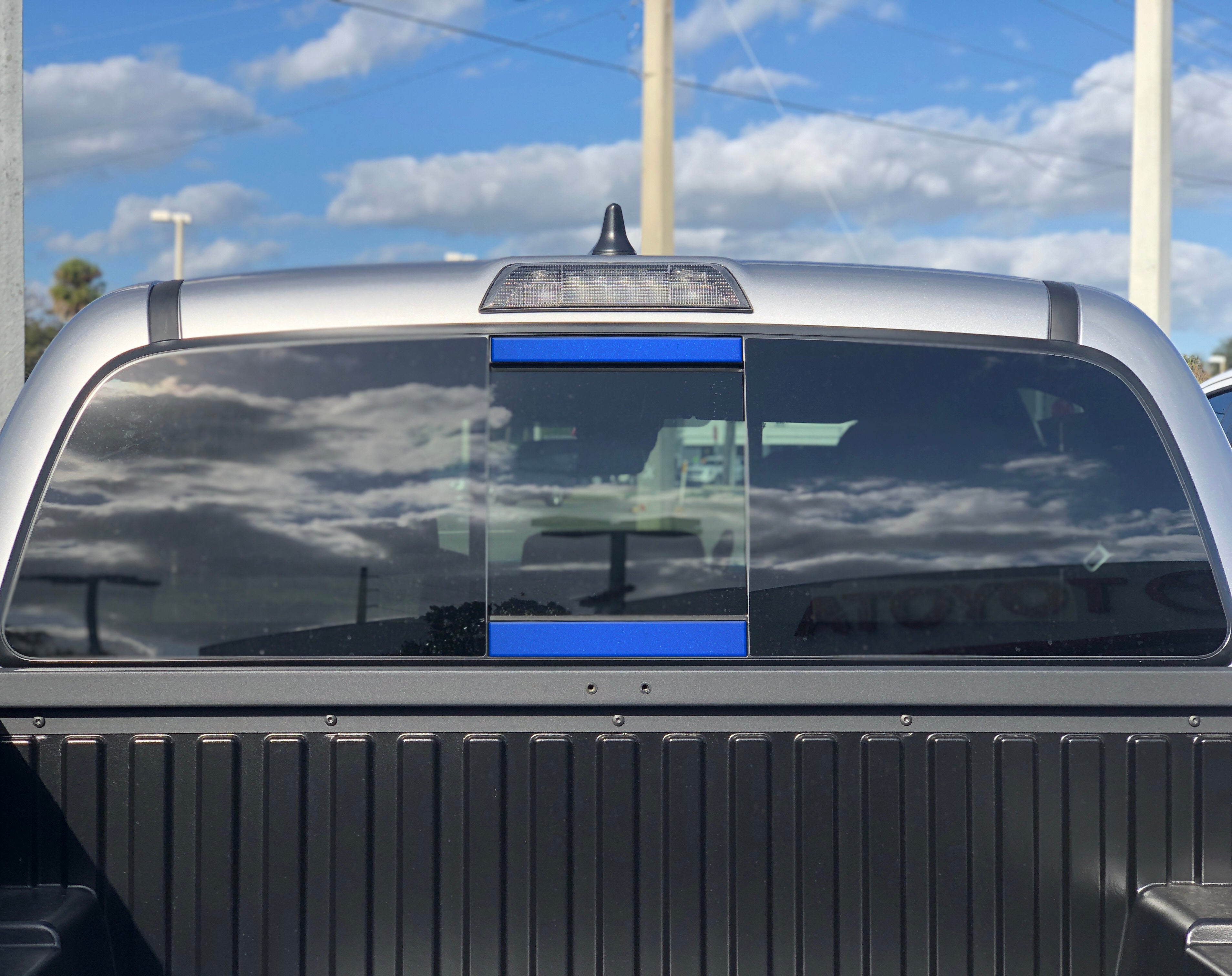 Rear Power Sliding Window Accent Overlays Fits 2016-2023 Toyota Tacoma