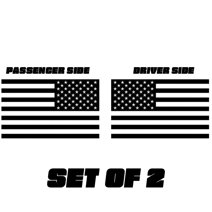 Black American Flag Vinyl Door Decal (Set of 2)