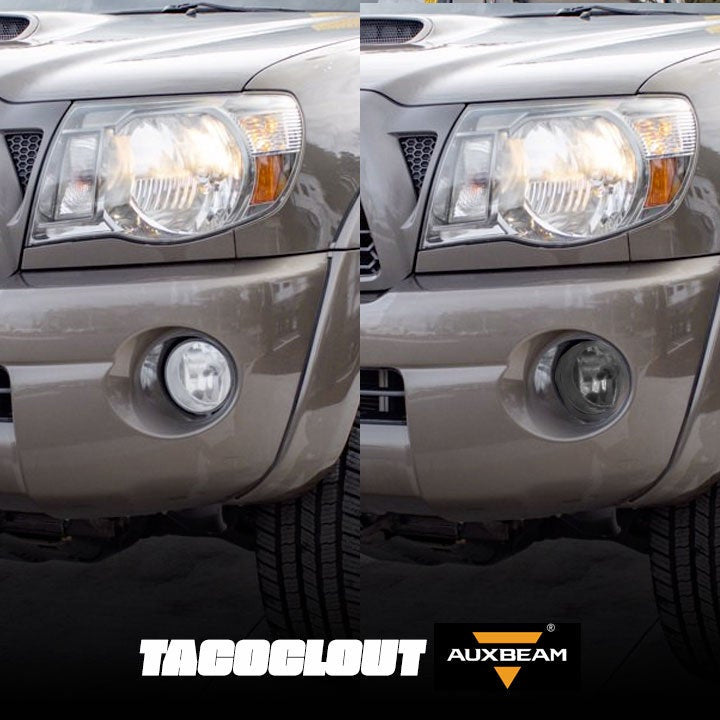 Auxbeam Led Fog Light Assembly Chrome/ Black Out for 2005–2011 Toyota Tacoma