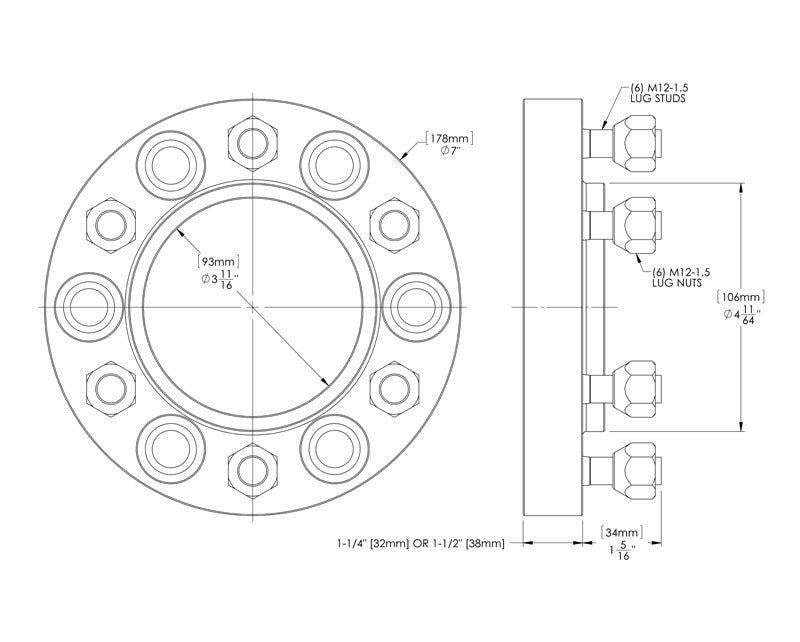 Trail-gear Hub-centric Wheel Spacer Set (6x5.5)