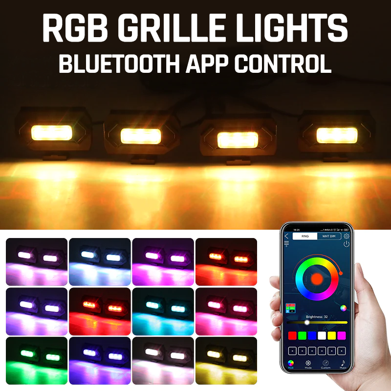 Led RGB Raptor Lights for TRD Sport Style Grilles 2016–2023 Toyota Tacoma