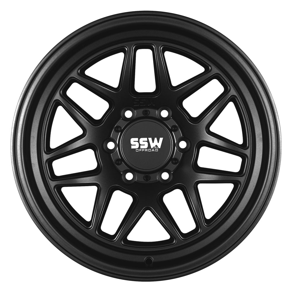 SSW Off-road Sierra in Matte Black - 17x9.0 with -25 Offset