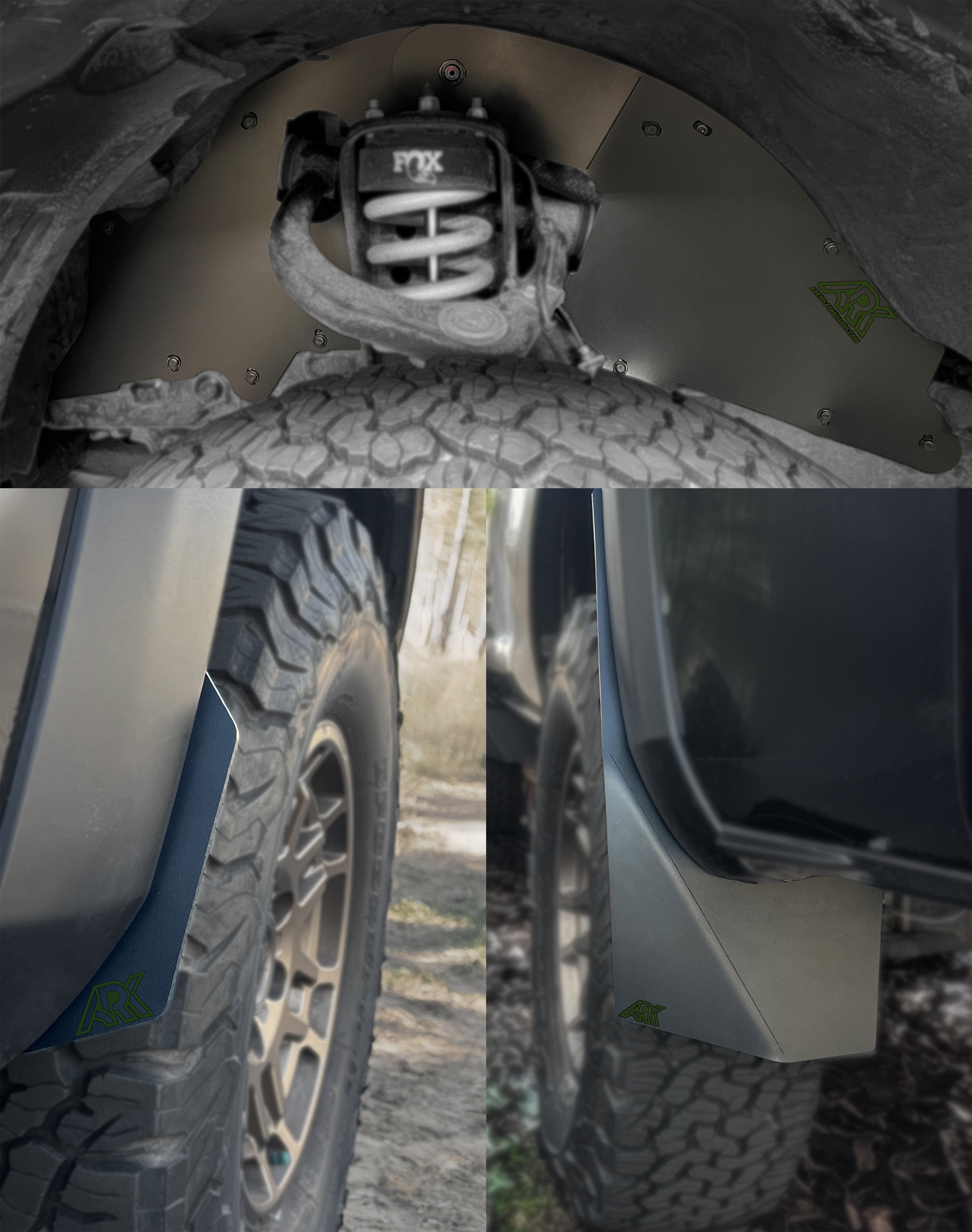 Ark Splash Guards TriXpoly Splash Guards & Mudflap Micros for 2016–2023 Toyota Tacoma