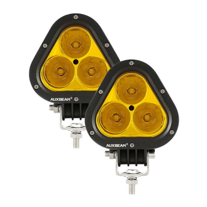Auxbeam 4 Inch Combo Beam Triangle Led Pods (Yellow/White)