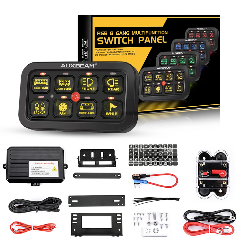 8 Gang Multi-function RGB Switch Panel System with Bluetooth Controlled