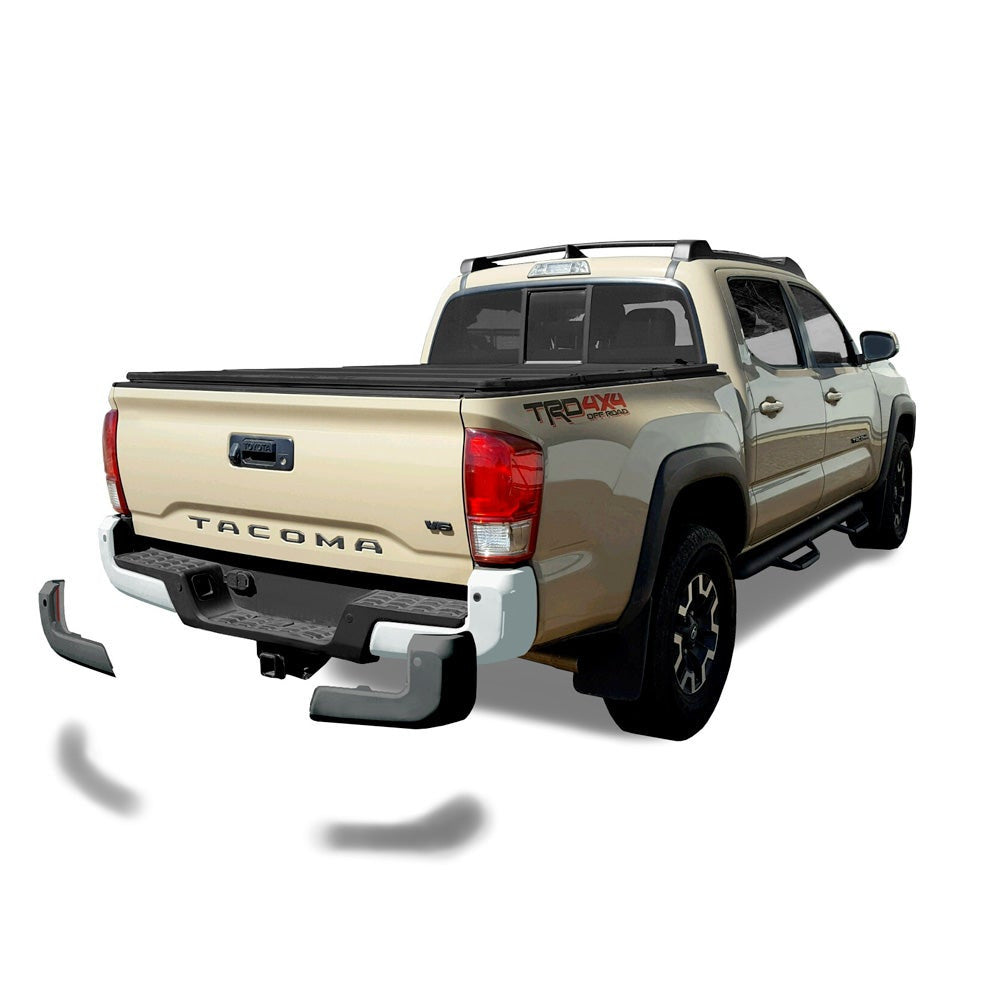 Rear Bumpershellz™ for Chrome Delete Truck Bumper Caps for 2016–2023 Toyota Tacoma