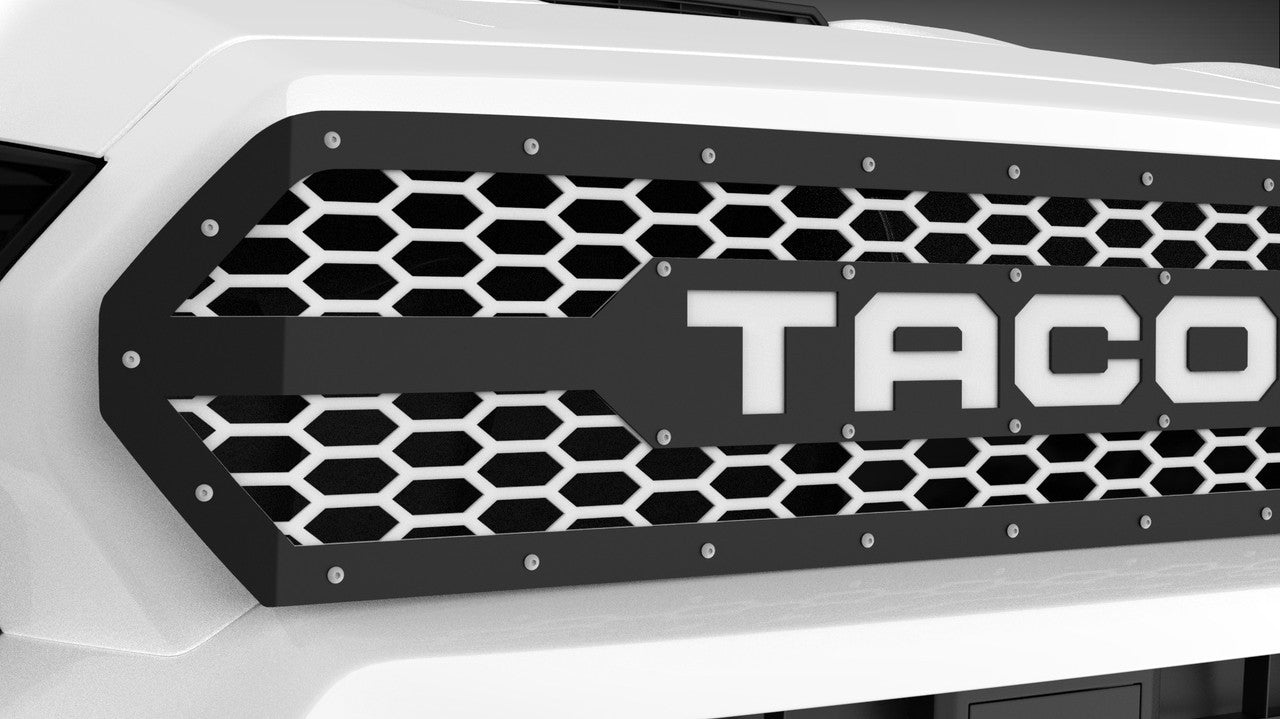 Double Layered Grille with Custom Text for 2024–2025 Toyota Tacoma