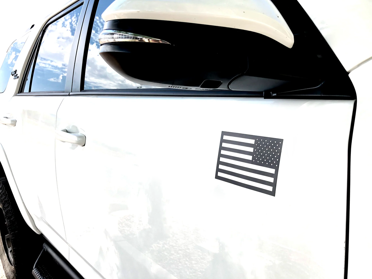 7" Matte Black Usa Flag Magnet (Pair)