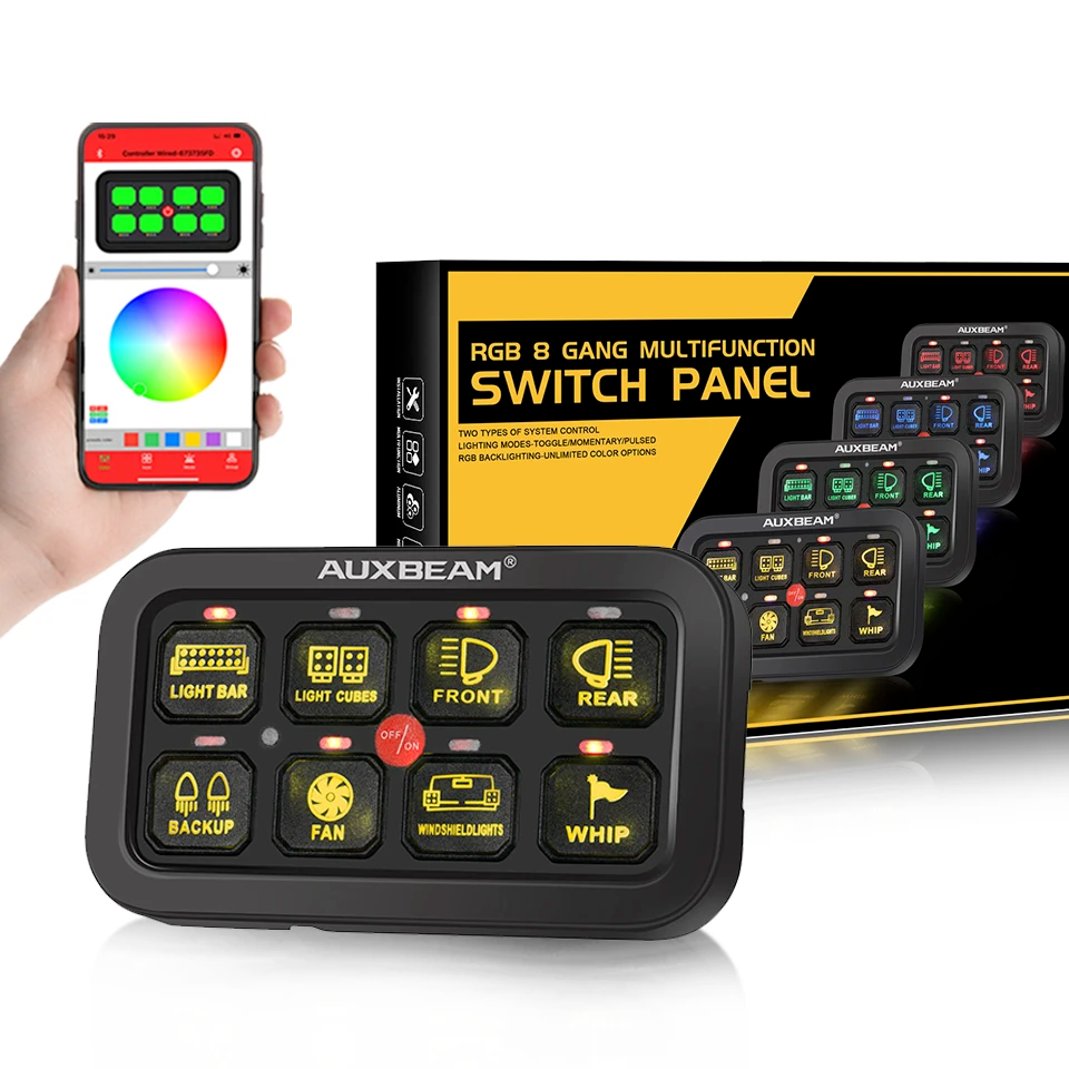 8 Gang Multi-function RGB Switch Panel System with Bluetooth Controlled