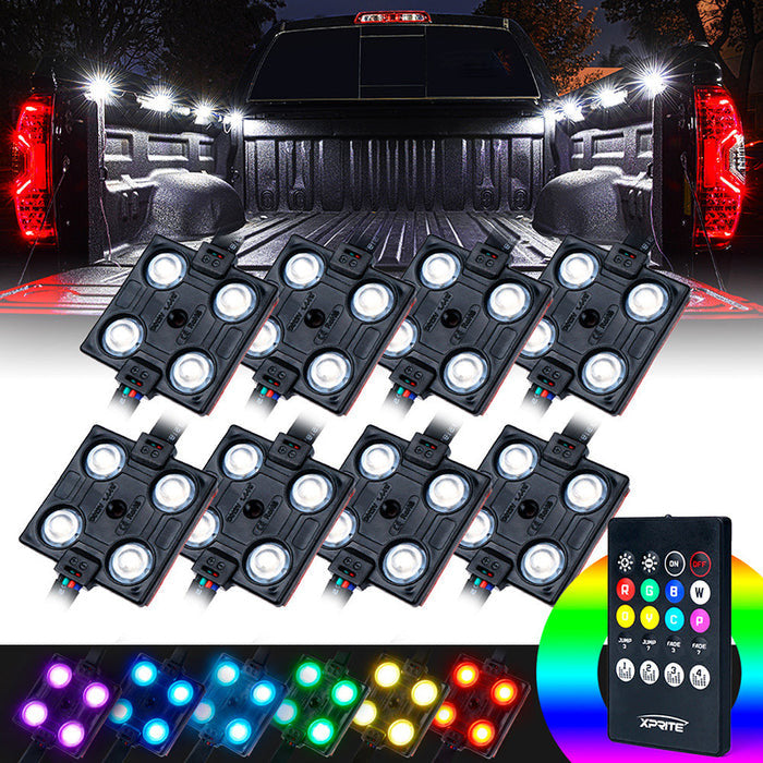 8 RGB Led Light Pod Set with Remote Control Replacement for 1995-Older Toyota Tacoma