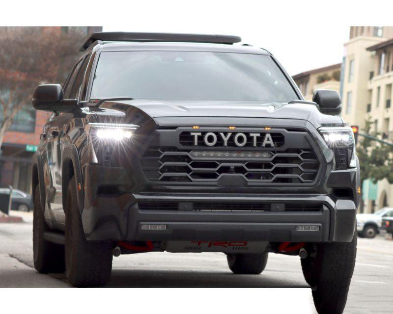NOVA Series Projector Headlights Black with White DRL Alpharex for 2022–2023 Toyota Tundra