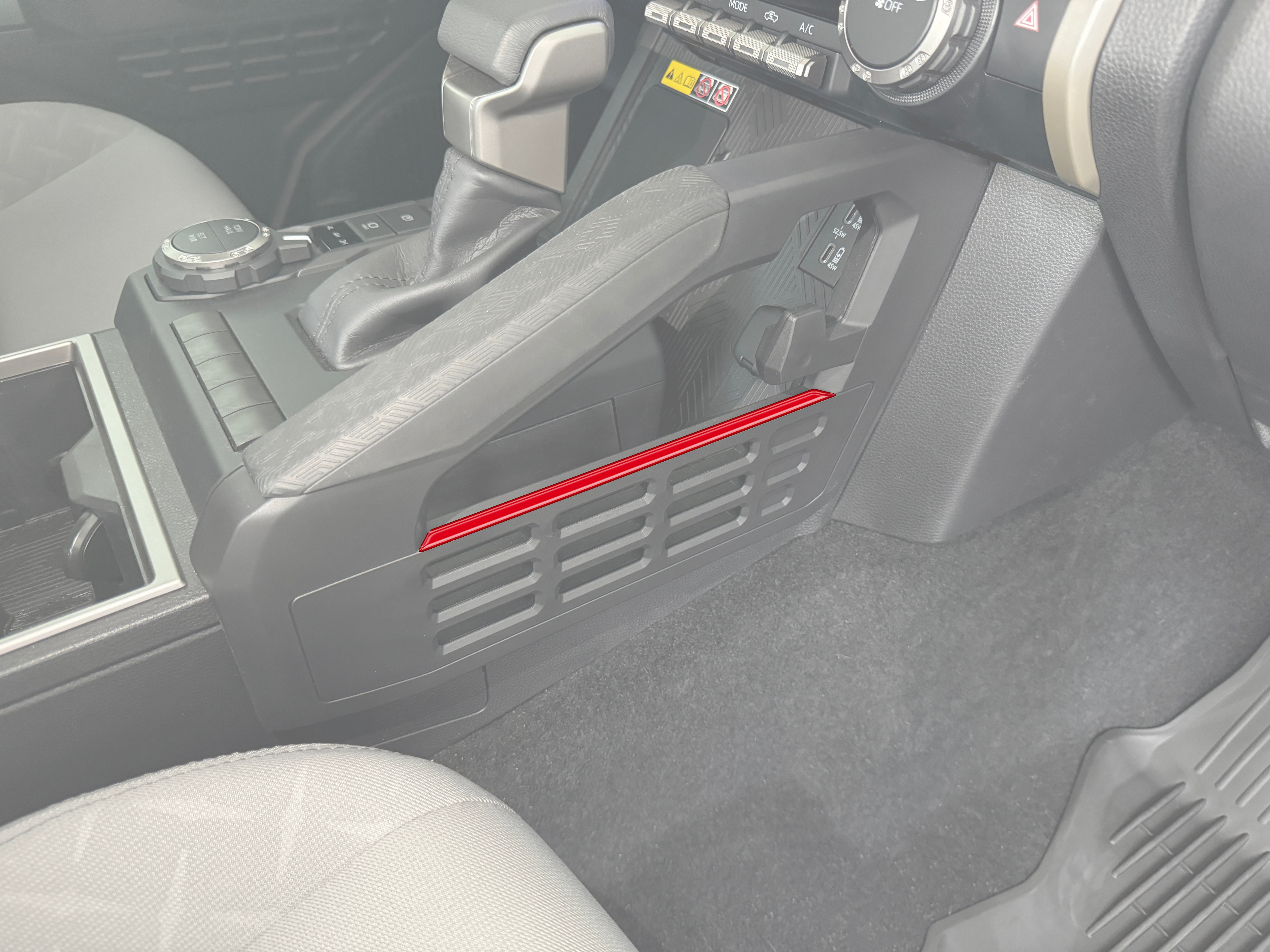 Center Storage Line Accent Trim Fits 2024-2024 Toyota Tacoma & 2025-2026 4Runner
