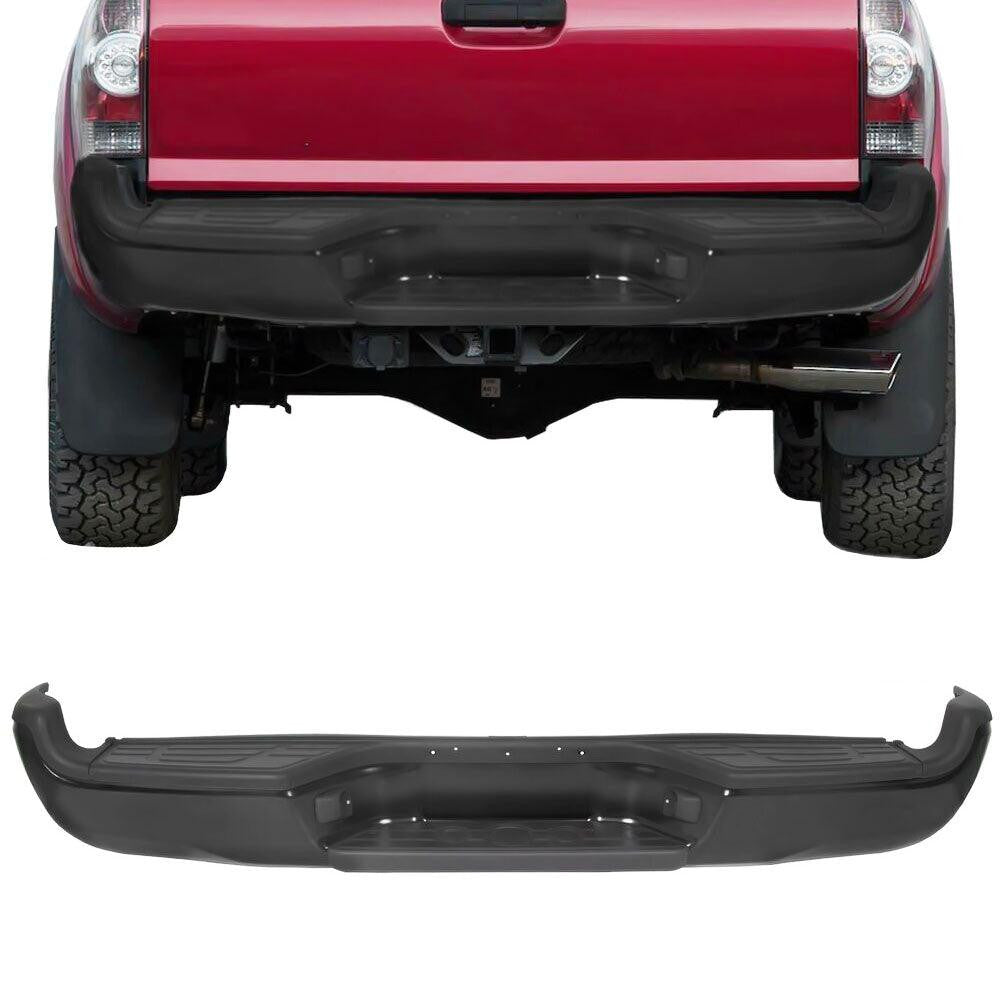 Primed Bumper Replacement - Rear Steel Step Bumper for 2005–2015 Toyota Tacoma