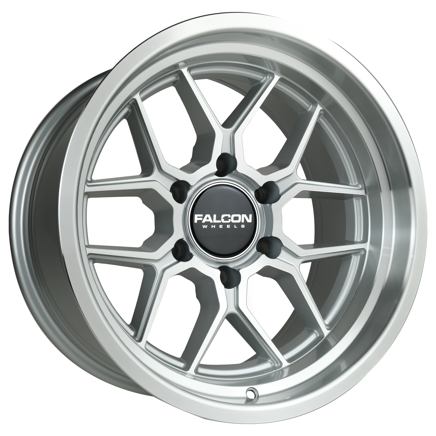 Falcon Wheels TX1 - Apollo Silver with Machine Face & Lip 17x9