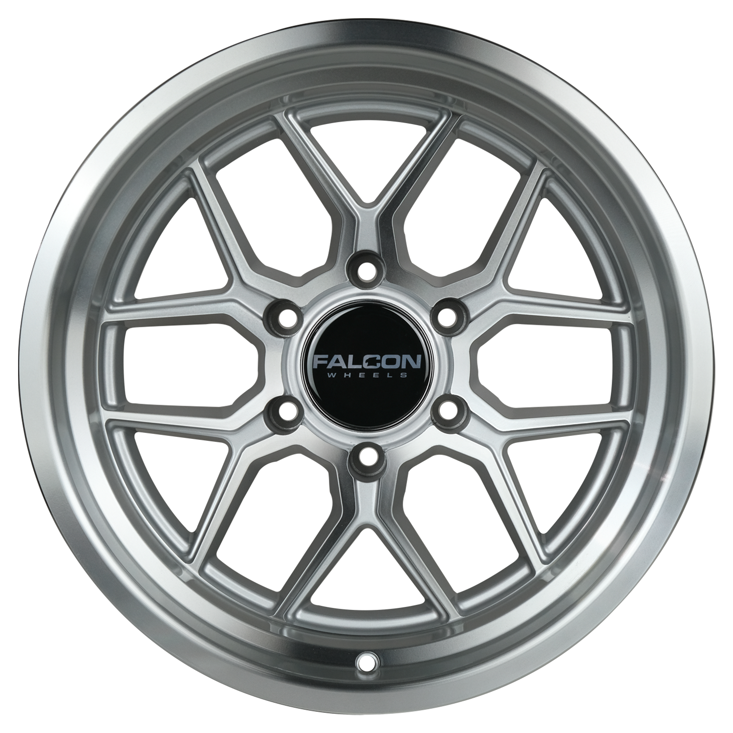 Falcon Wheels TX1 - Apollo Silver with Machine Face & Lip 17x9