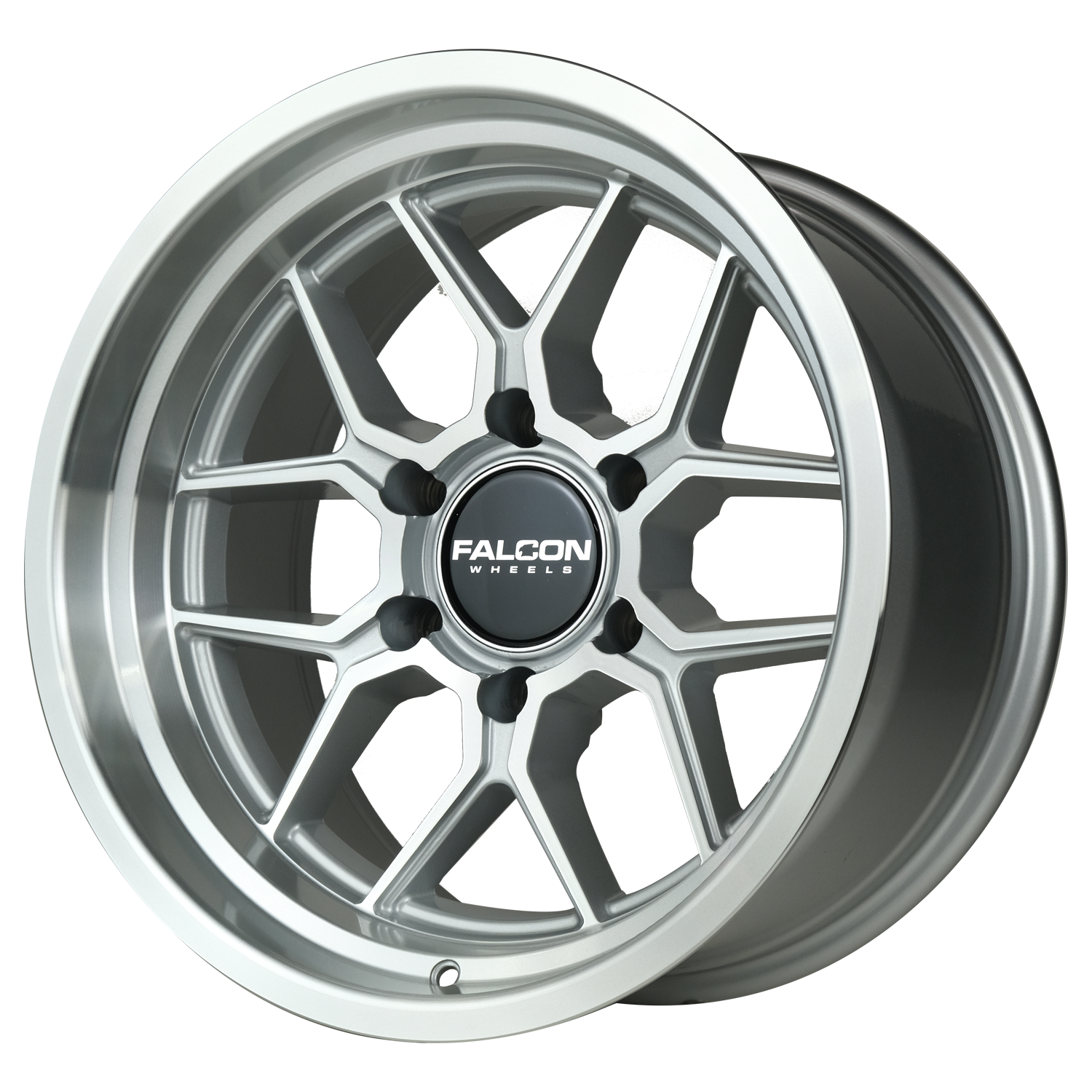 Falcon Wheels TX1 - Apollo Silver with Machine Face & Lip 17x9