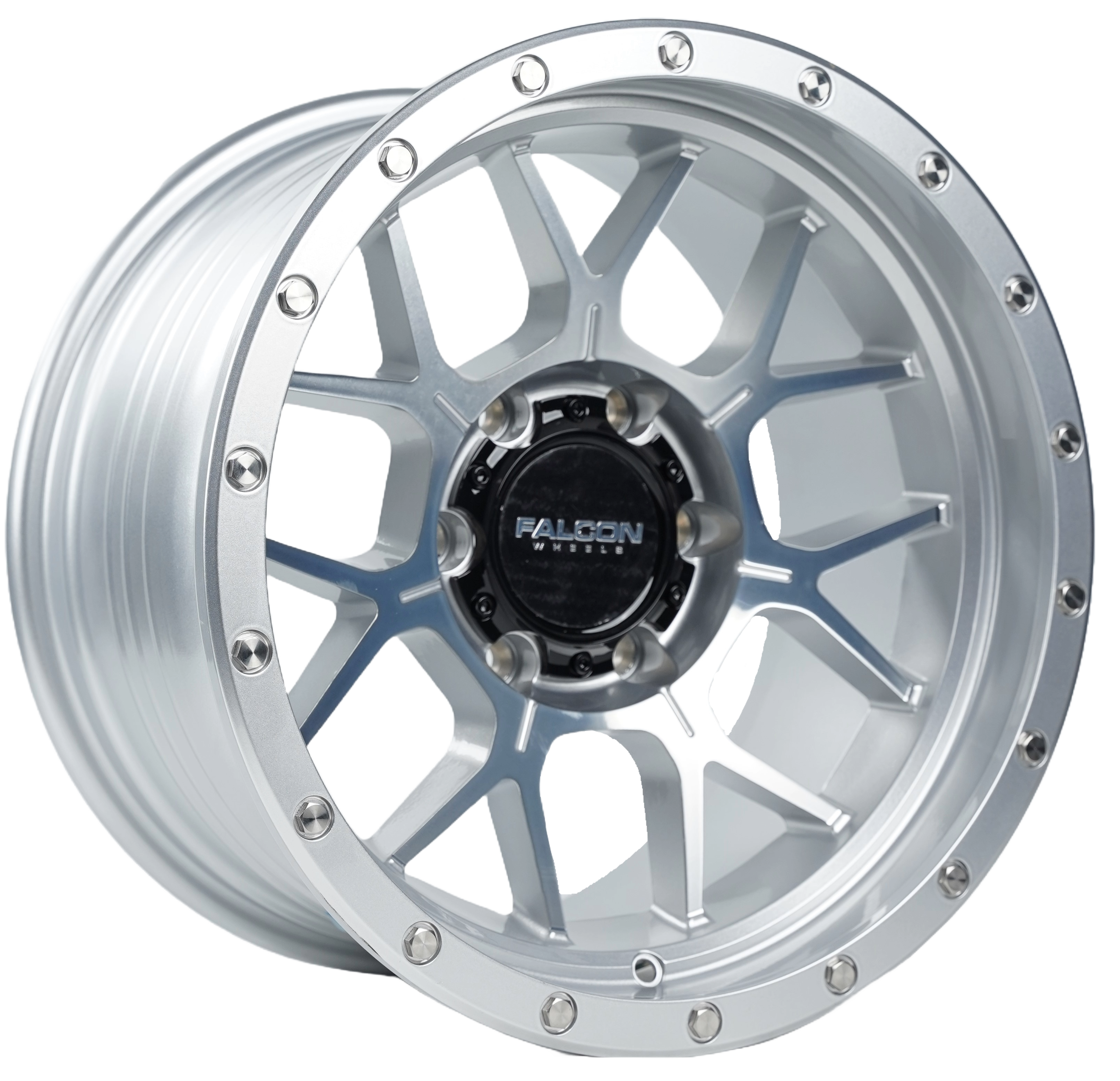 Falcon Wheels TX - Titan Silver with Machine Face 17x9