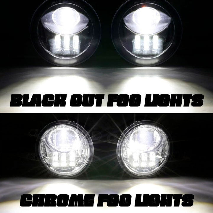 Auxbeam Led Fog Light Assembly Chrome/ Black Out for 2005–2011 Toyota Tacoma