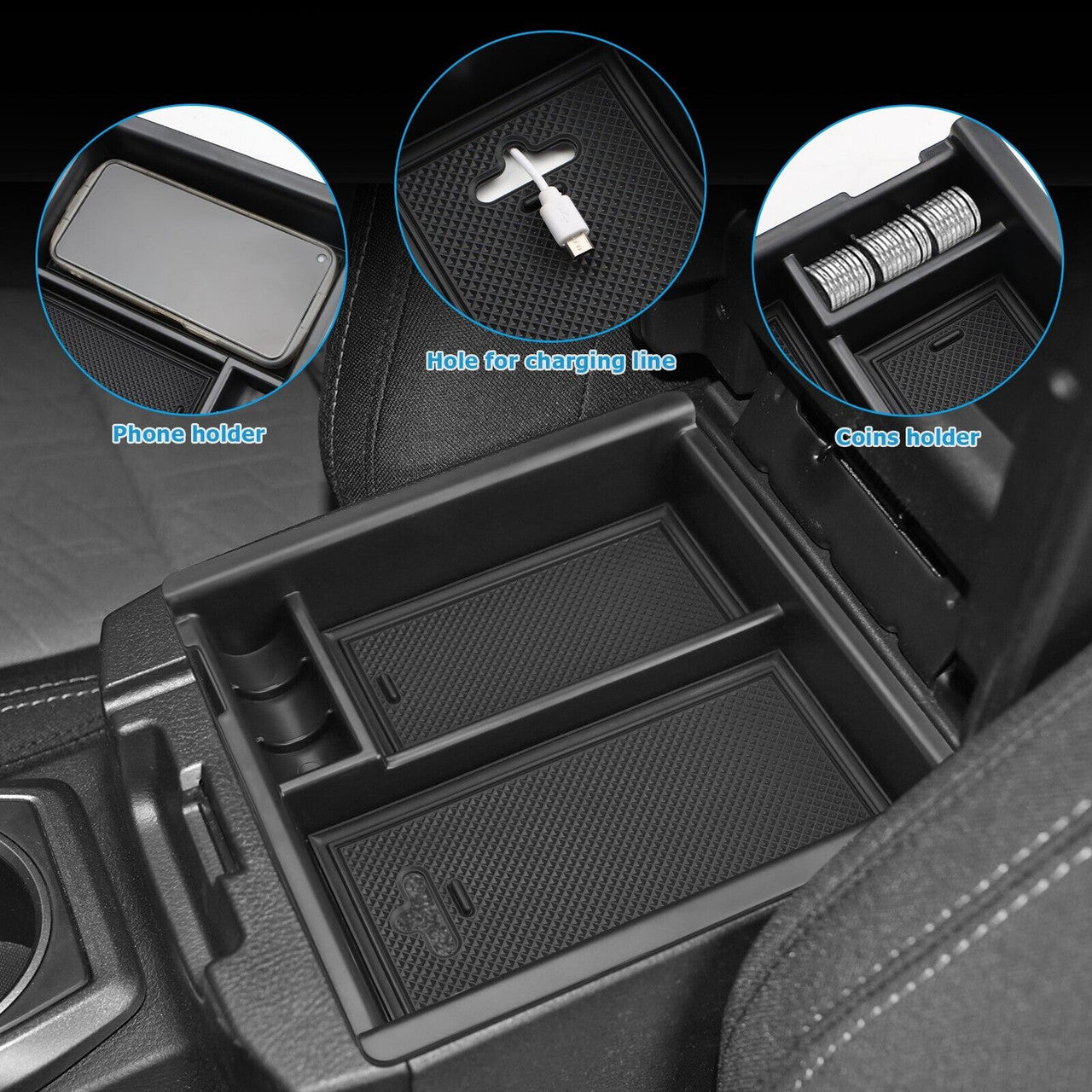 Center Console Organizer Storage Box for 2016–2023 Toyota Tacoma