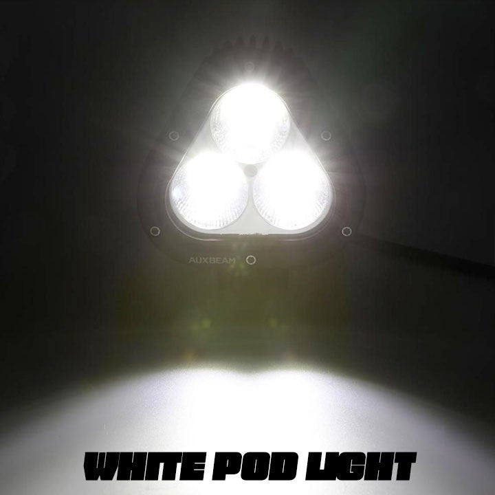 Auxbeam 4 Inch Combo Beam Triangle Led Pods (Yellow/White)
